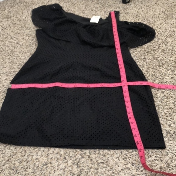 NWT ASOS Miss Selfridge Dress Size US 12 Black Eyelet Ruffle Sleeve Sheath - Picture 10 of 10